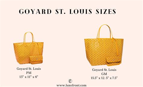 goyard saint louis tote grey|goyard tote bag size comparison.